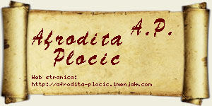 Afrodita Pločić vizit kartica